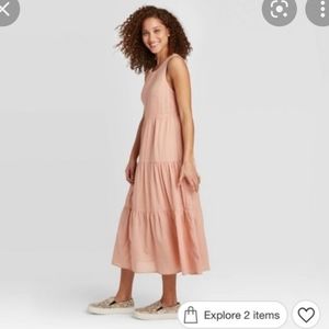 A New Day Sleeveless Tiered Midi Dress